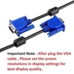 Male to Male VGA Cable 1 Meter, Support PC/Monitor/LCD/LED, Plasma, Projector, TFT, Blue - Image 2