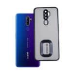 OPPO A9 2020 / A5 2020 Back Cover | Transparent Shockproof Case with Ring Holder Stand & Camera Protection