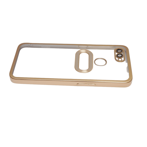 OPPO A12 White Frame Back Cover | Transparent Shockproof Case with Ring Holder & Camera Protection - Image 5