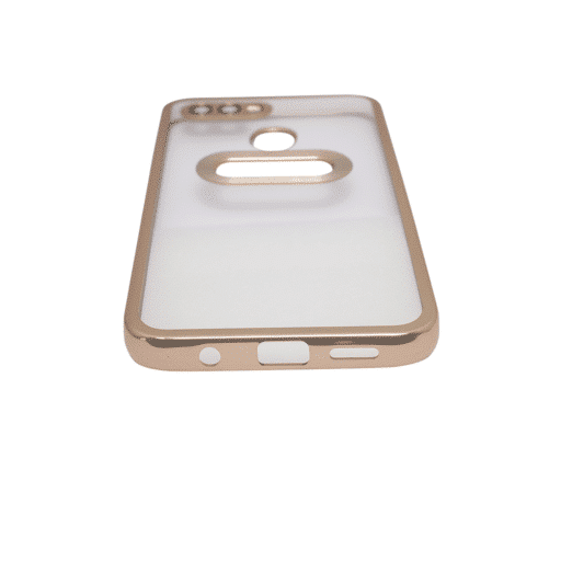 OPPO A12 White Frame Back Cover | Transparent Shockproof Case with Ring Holder & Camera Protection - Image 4