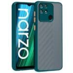 Realme Narzo 50A Back Cover | Transparent Shockproof Case with Ring Holder Stand & Camera Protection