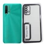 Redmi 9 Power / Redmi 9T Back Cover | Transparent Shockproof Case with Ring Holder Stand & Camera Protection