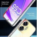Realme C55 Back Cover | Premium Transparent Shockproof Case with Ring Holder Stand & Camera Guard - Image 2