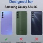 Samsung Galaxy A34 5G Back Cover | Premium Transparent Shockproof Case with Ring Holder Stand & Camera Guard - Image 2