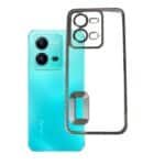 Vivo V25 Back Cover | Transparent Shockproof Case with Ring Holder Stand & Camera Protection - Image 2