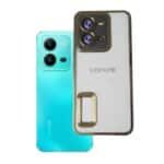Vivo V25 5G / V25e Back Cover | Transparent Shockproof Case with Ring Holder Stand & Camera Protection