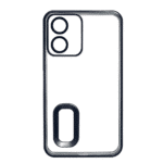 Vivo Y02s Blue Frame Back Cover | Transparent Shockproof Case with Color Frame & Camera Protection - Image 5