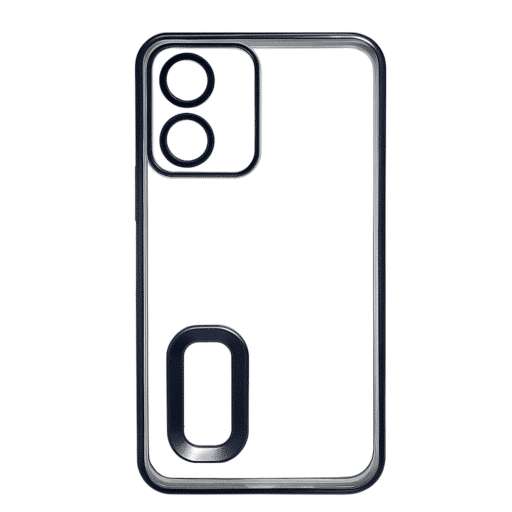 Vivo Y02s Blue Frame Back Cover | Transparent Shockproof Case with Color Frame & Camera Protection - Image 5