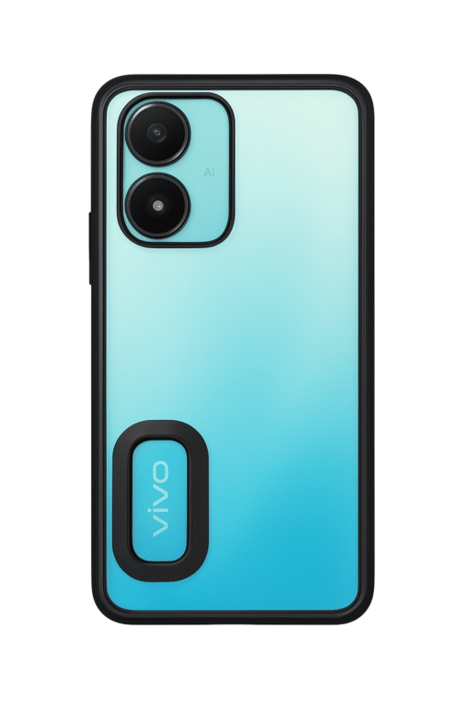 Vivo Y02s Blue Frame Back Cover | Transparent Shockproof Case with Color Frame & Camera Protection - Image 4
