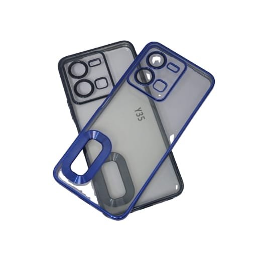 Vivo Y95 Back Cover | Transparent Shockproof Case with Ring Holder Stand & Camera Protection