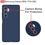 Samsung Galaxy M34 5G / F34 5G Back Cover | Camera Protection Bumper Case | Slim Matte Shockproof Mobile Cover - Image 3